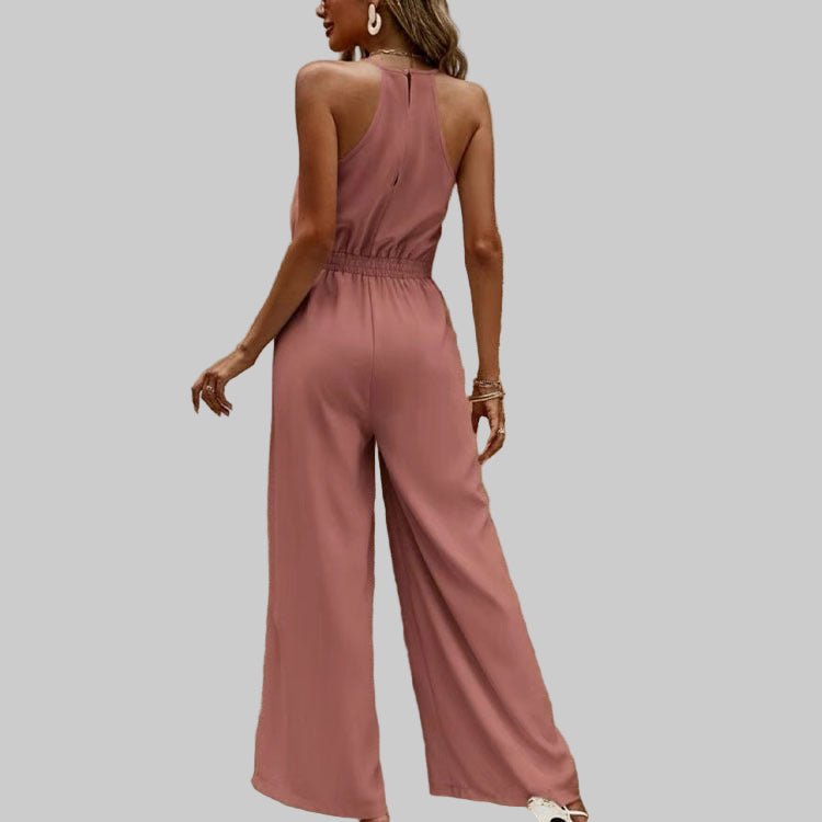 Elastic Waist Wide Leg Jumpsuit