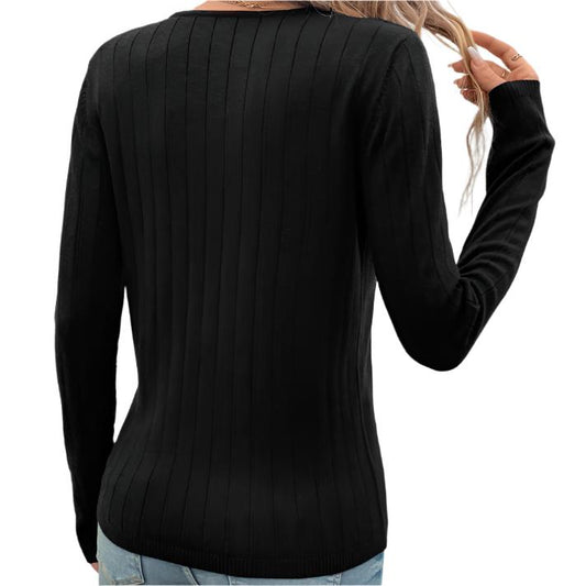Sunken Stripe V-Neck Top