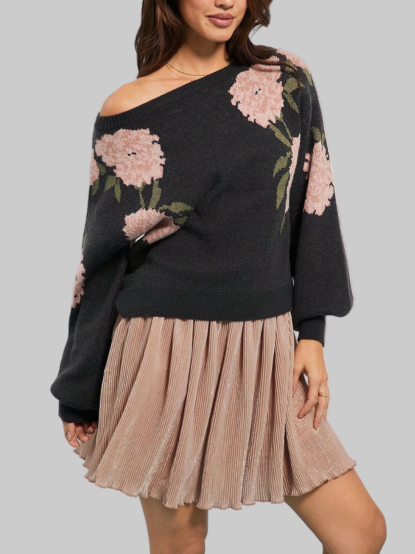Floral Loose Knitwear Sweater
