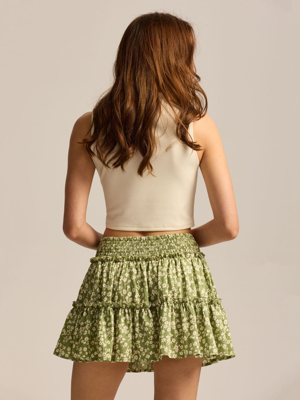 Floral A-Line Elastic Waist Culottes