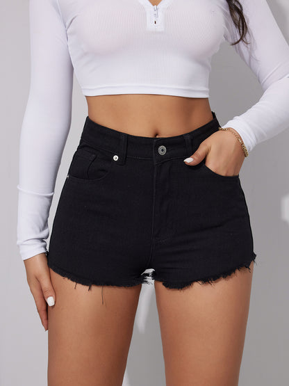 Mid Waist Embroidered Shorts