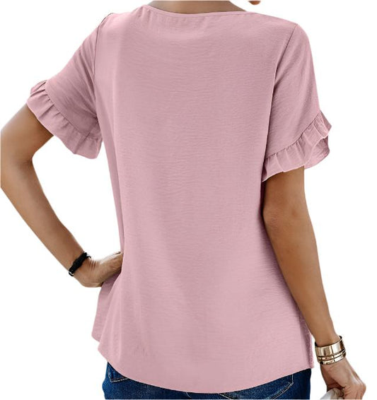 Lace Short Sleeved Blouse