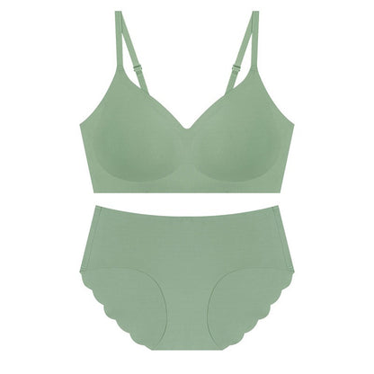 Seamless Thin Shaping Wireless Soft Support Push-up Bra Set