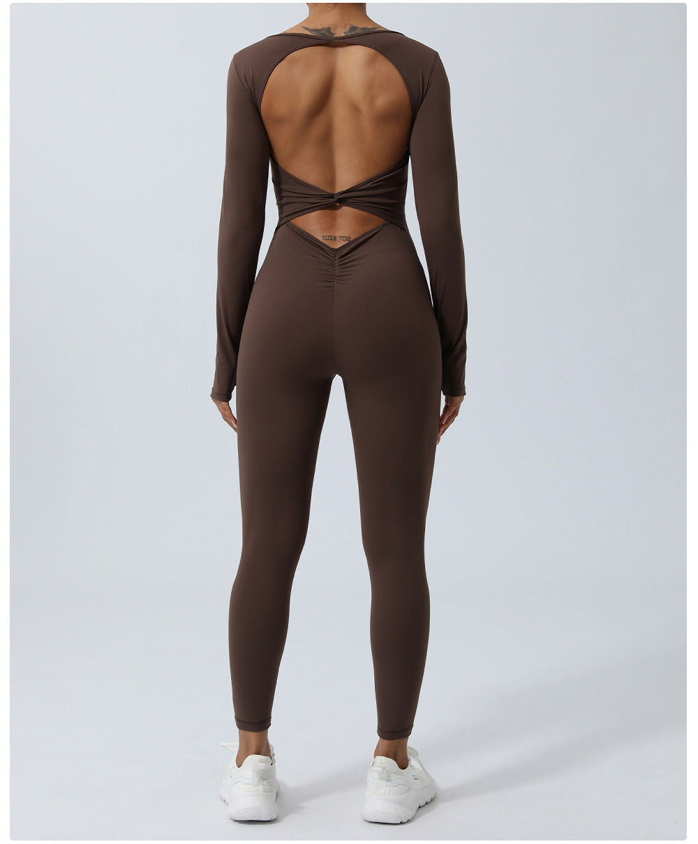 Backless Yoga Hip Lifting One-Piece Fitness Jumpsuit