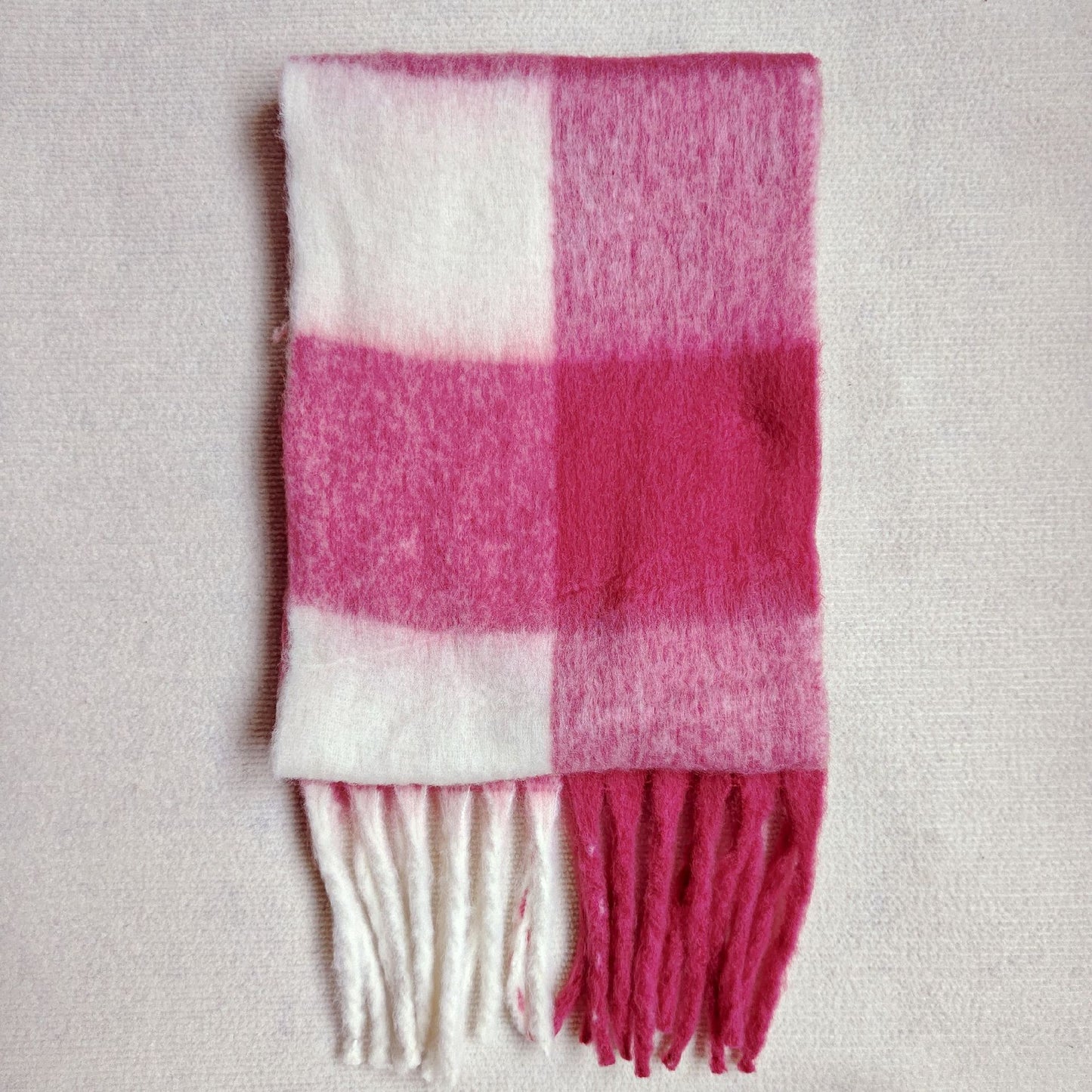 Mohair Large Plaid Scarf