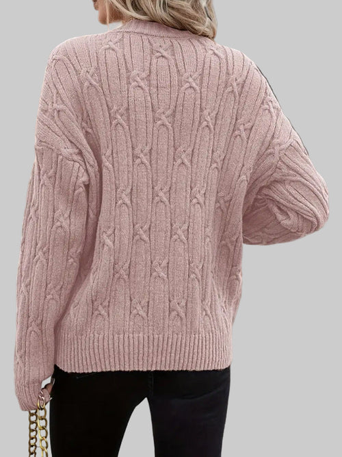 Twist V-Neck Thread Sweater