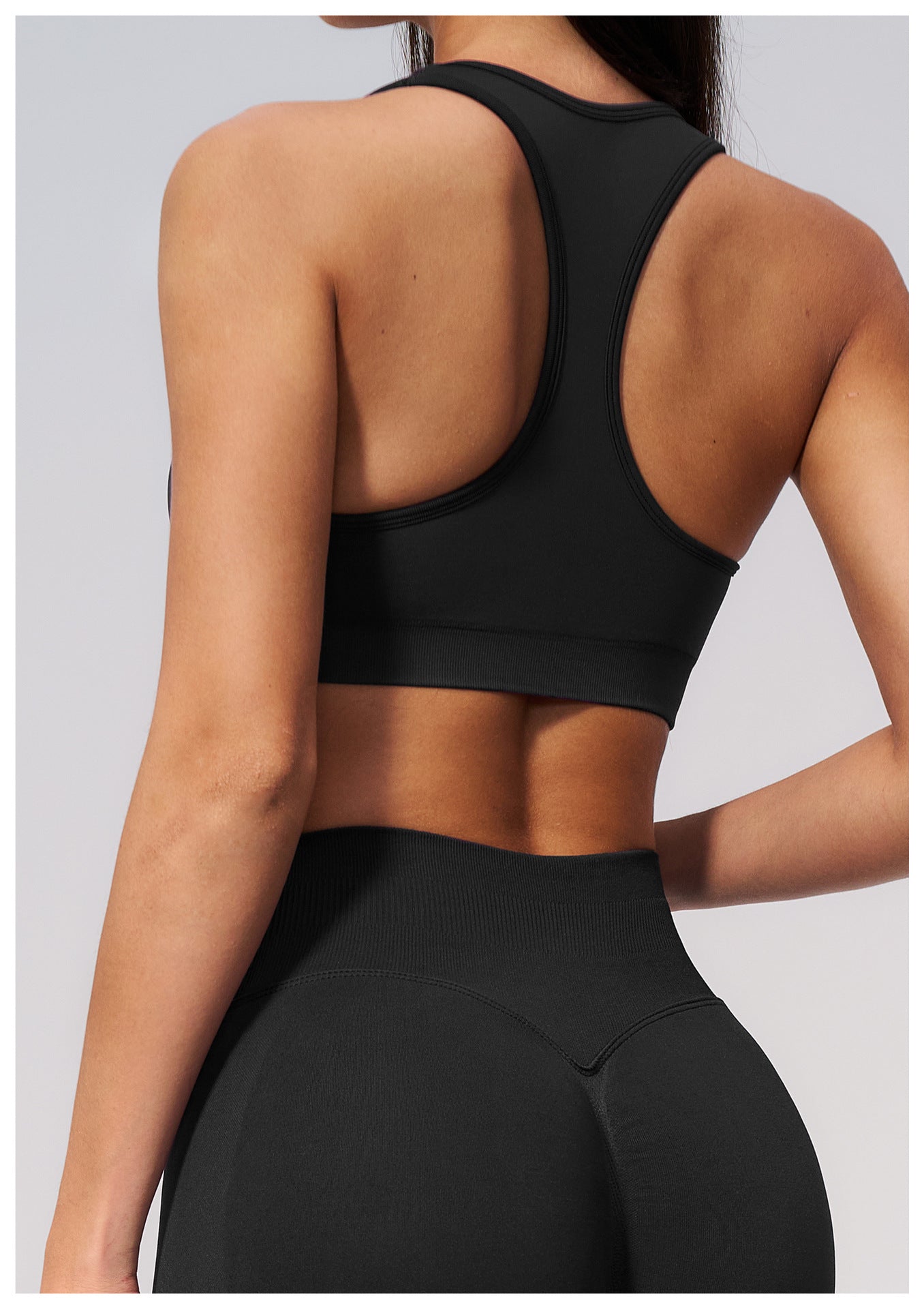 Seamless Knitted V-Neck H-Shaped Beauty Back Slim Fit Fitness Pilates Sports Quick Drying Yoga Bra