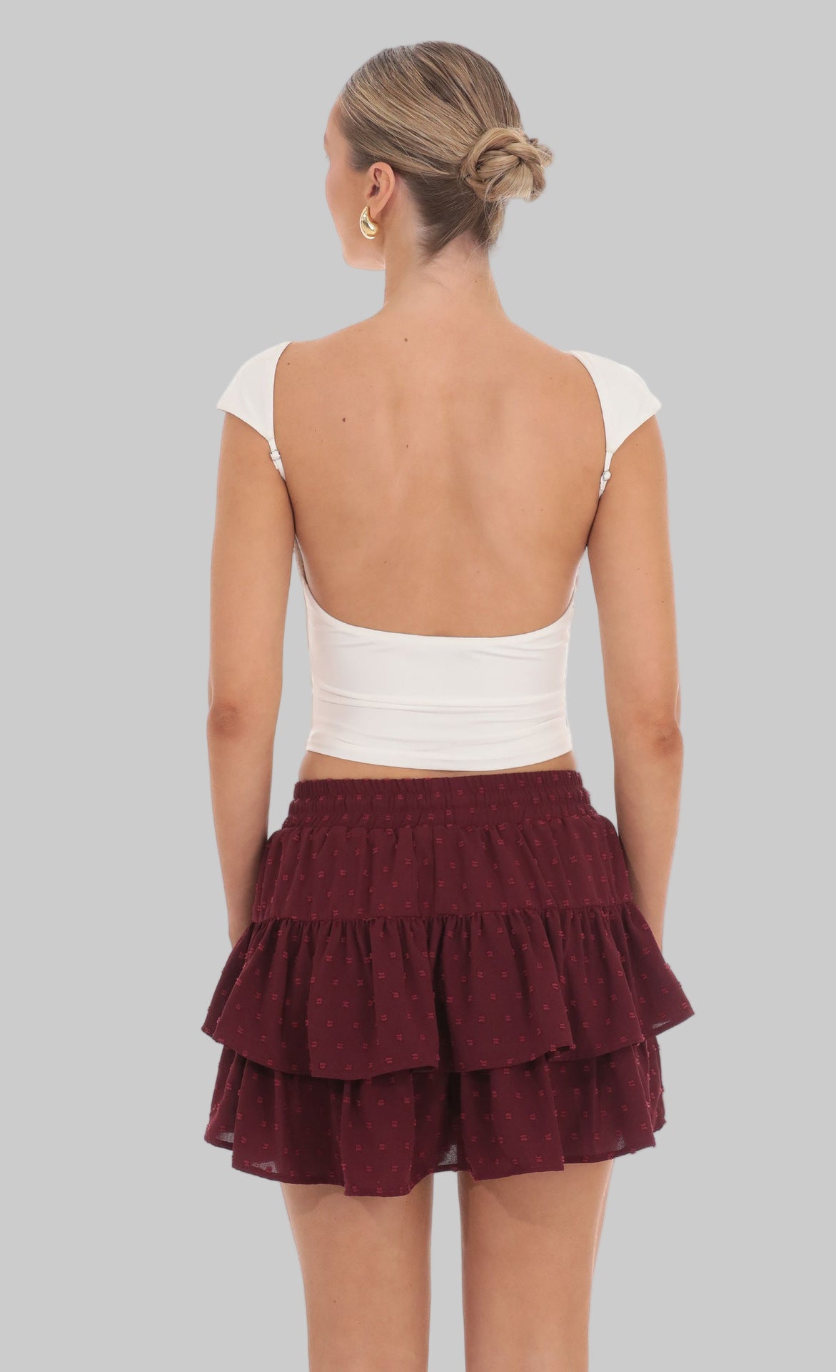 Lace-up Adjustable High Waist Elastic Skirt