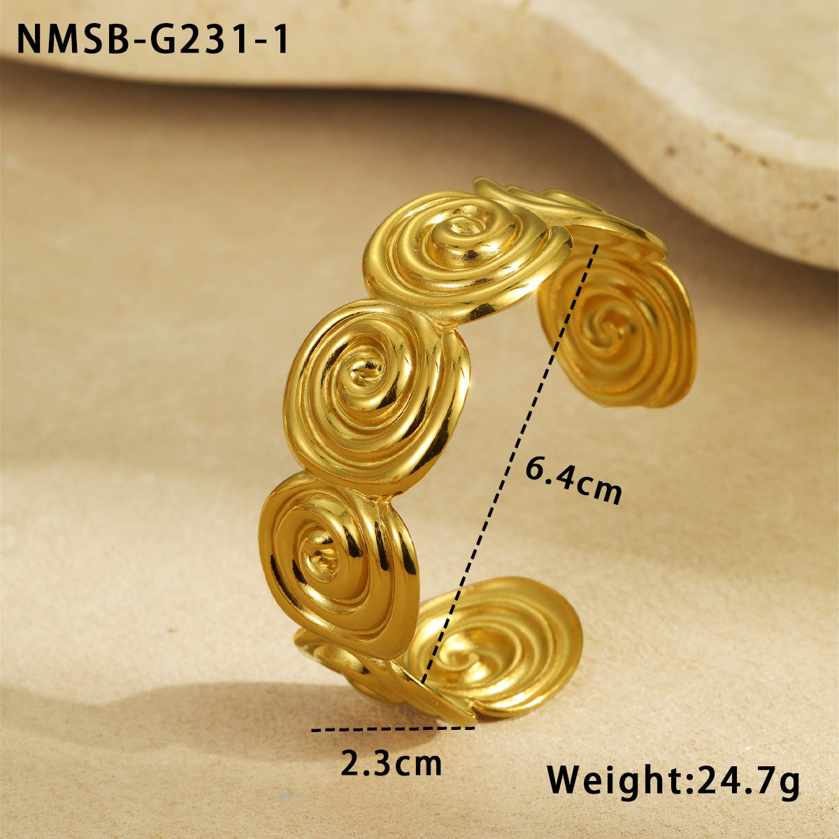 French 18K Gold Stainless Steel Non Fading Bracelet