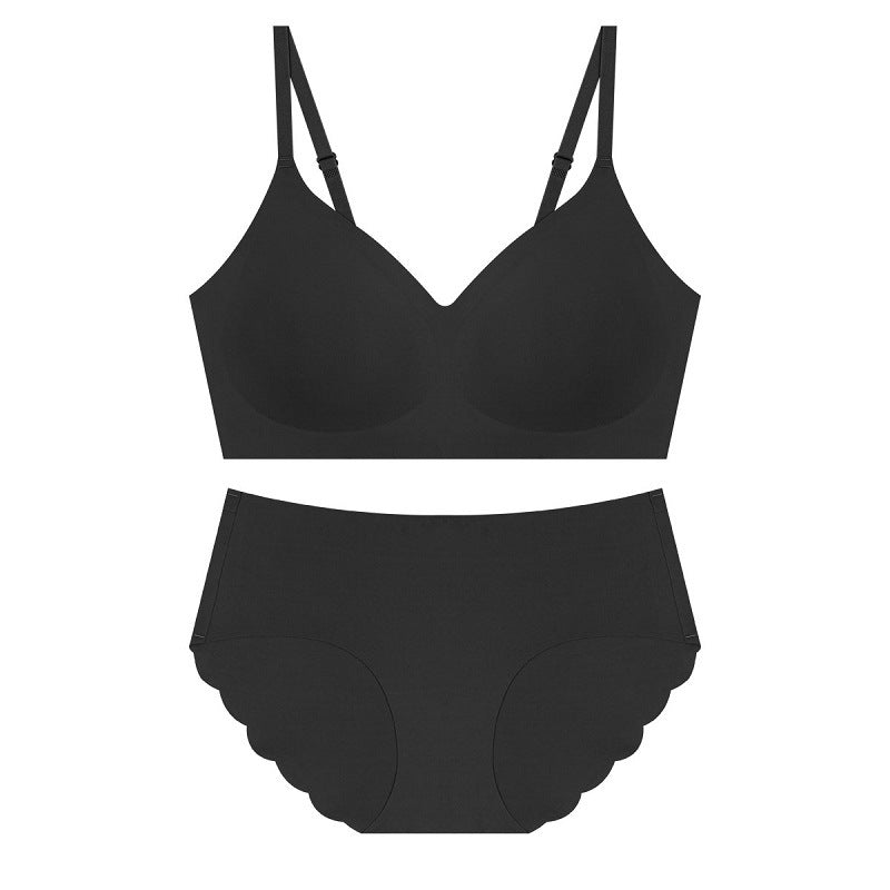 Seamless Thin Shaping Wireless Soft Support Push-up Bra Set