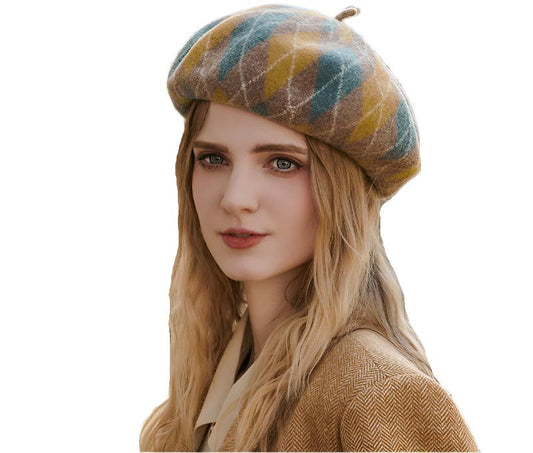 Argyle Wool Beret