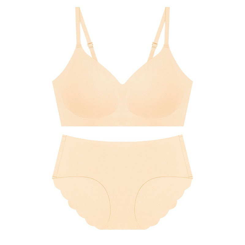 Seamless Thin Shaping Wireless Soft Support Push-up Bra Set