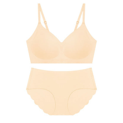 Seamless Thin Shaping Wireless Soft Support Push-up Bra Set