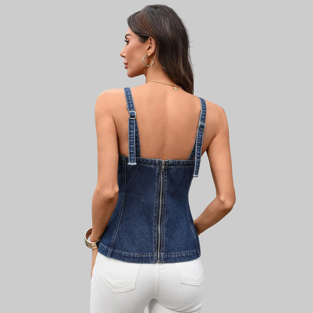 Simple Camisole Denim Vest Top