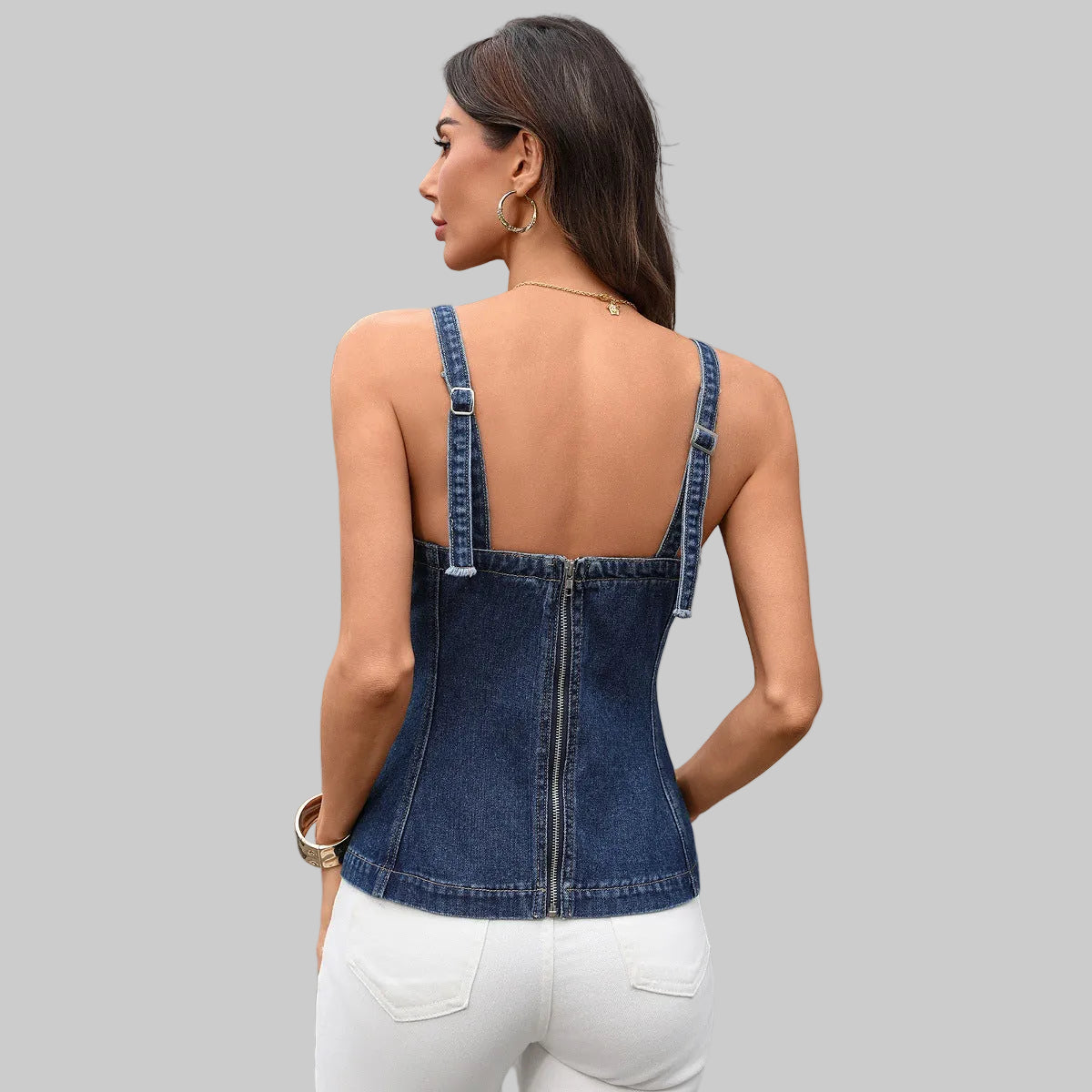 Simple Camisole Denim Vest Top