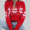 Snowflake Pattern Long Sleeve Pullover Sweater