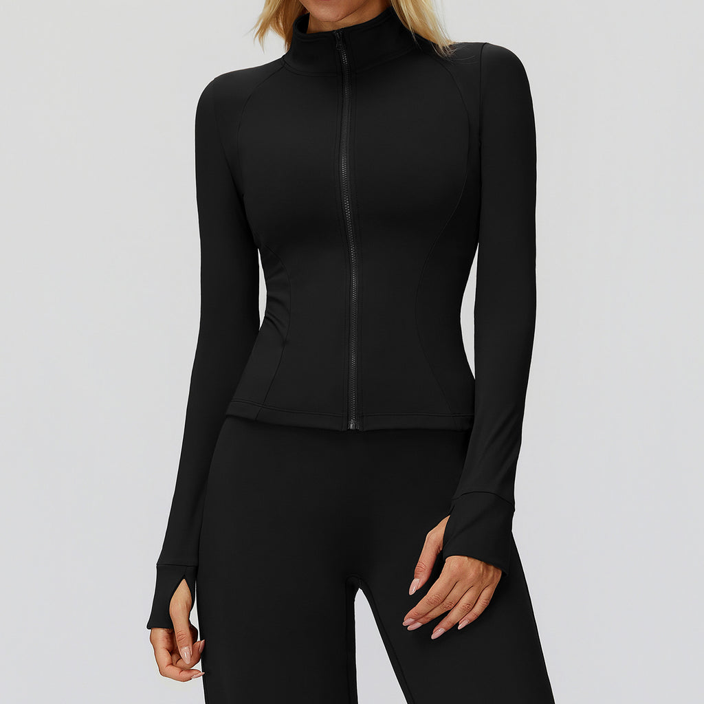 Stand Collar Zipper Windproof Fitness Running Sport Jacket - Tamra.Shop.Social