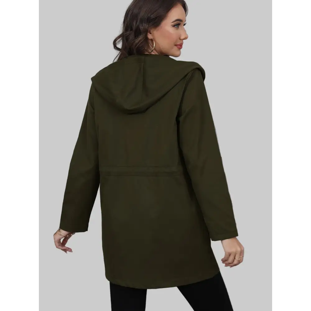Anorak Mid Length Waist Trimming Coat - Outerwear