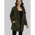 Anorak Mid Length Waist Trimming Coat - S / Army Green - Outerwear
