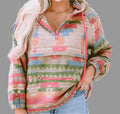 Aztec Printed Hoodie - M / Multi - Sweatshirts & Hoodies