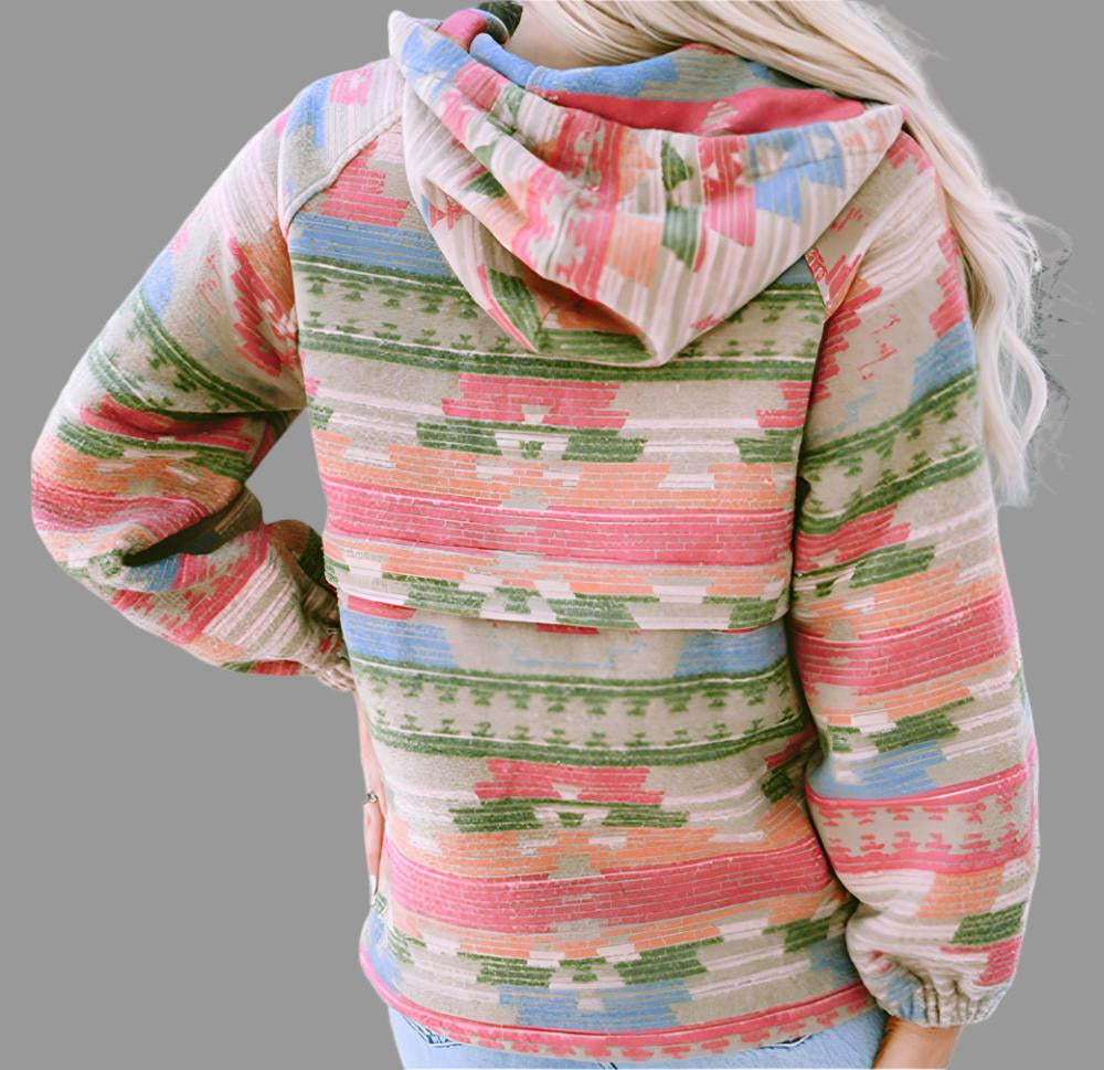 Aztec Printed Hoodie - Sweatshirts & Hoodies