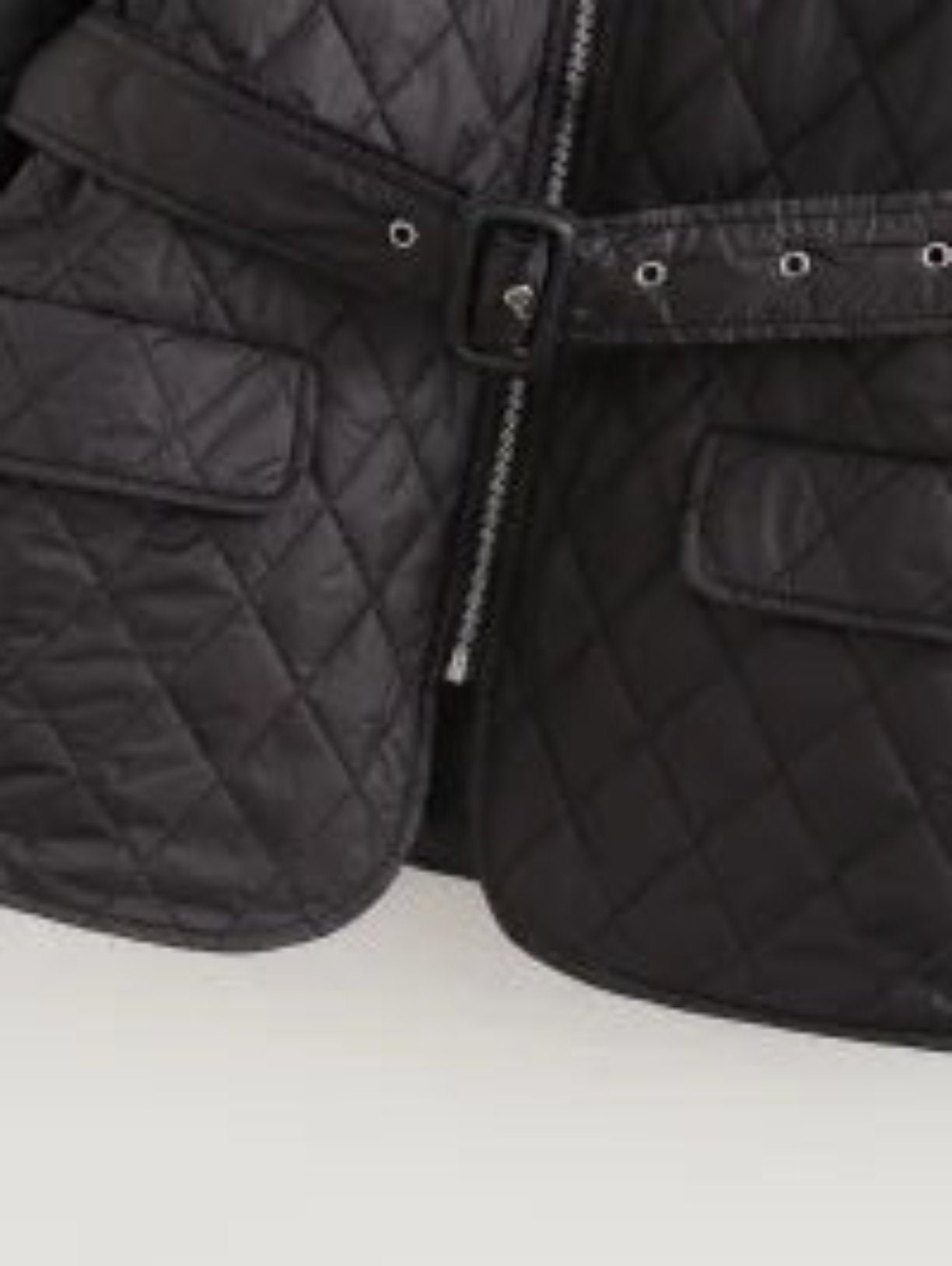 Street With Belt Quilted Embroidery Cotton Coat Jacket