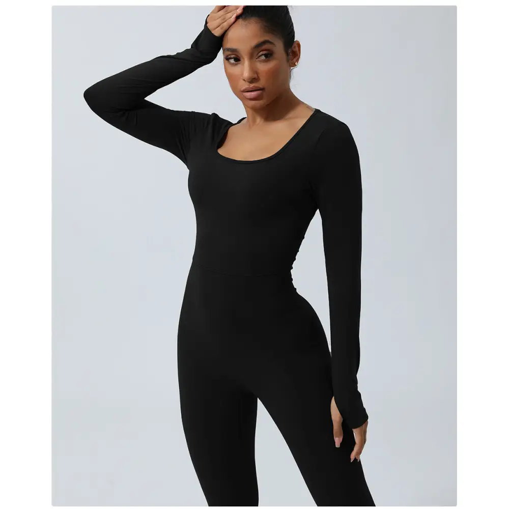 Backless Yoga Hip Lifting One-Piece Fitness Jumpsuit - Activewear