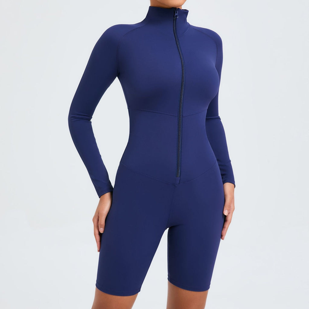 Belly Contracting Long Sleeve Zipper One Piece Fitness Sports Romper Tamra.Shop.Social