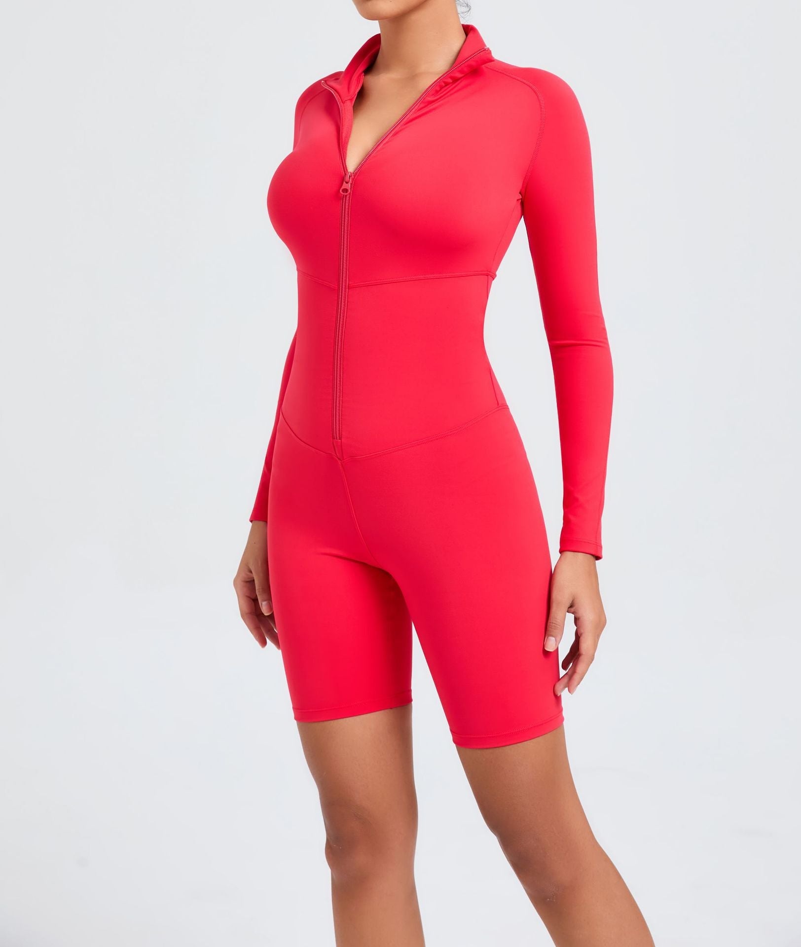 Belly Contracting Long Sleeve Zipper One Piece Fitness Sports Romper Tamra.Shop.Social