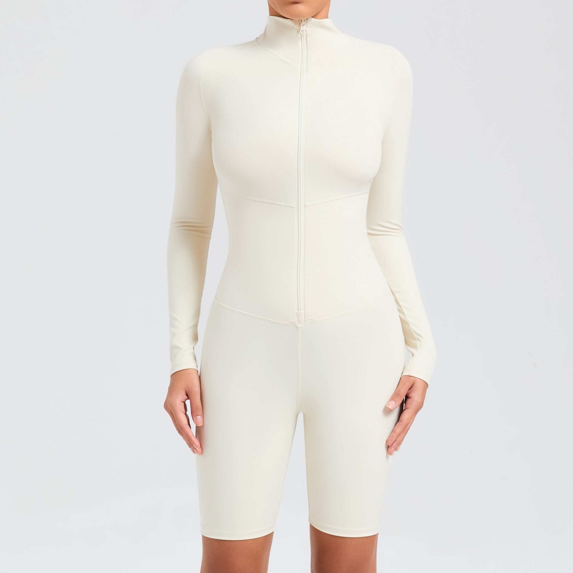 Belly Contracting Long Sleeve Zipper One Piece Fitness Sports Romper Tamra.Shop.Social