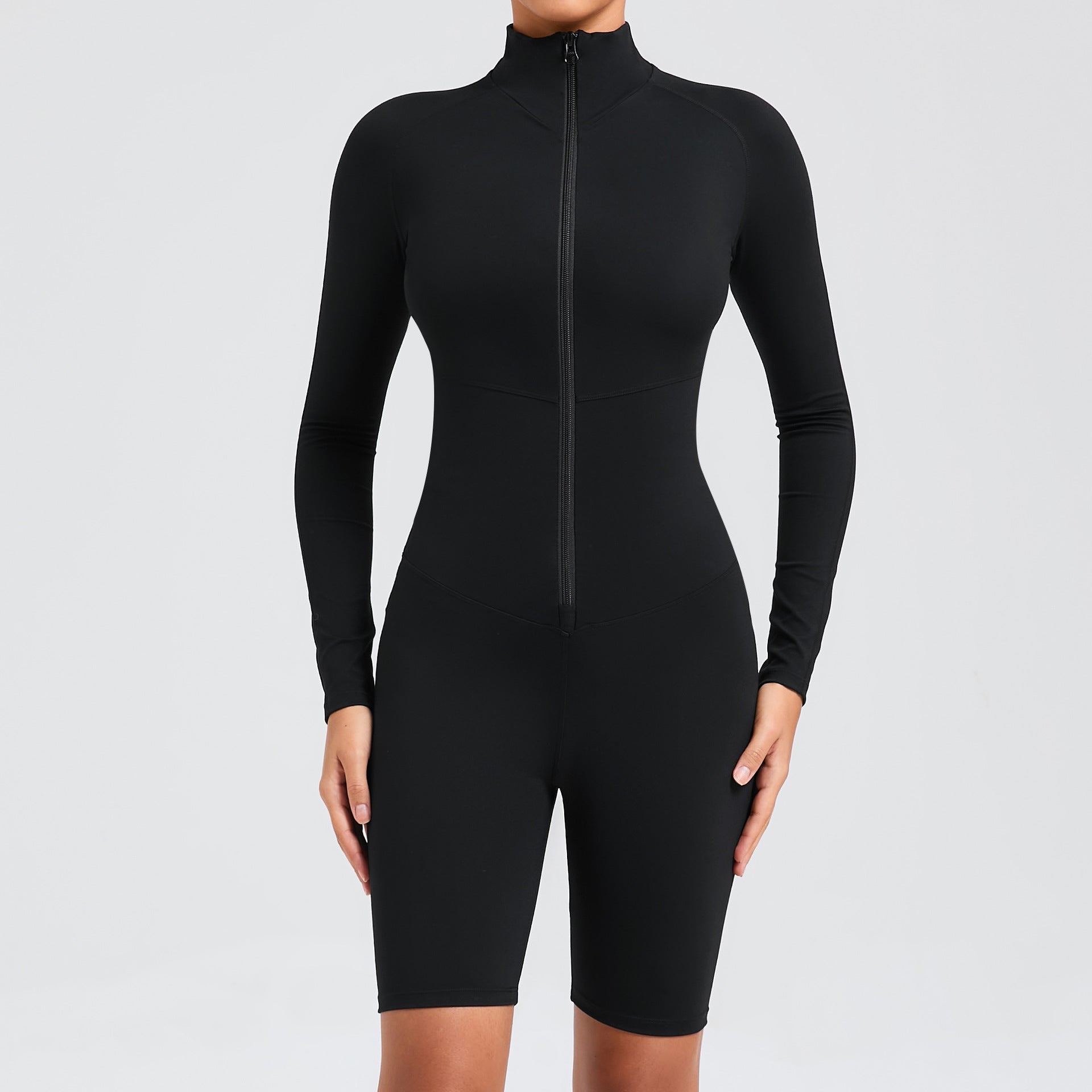 Belly Contracting Long Sleeve Zipper One Piece Fitness Sports Romper Tamra.Shop.Social