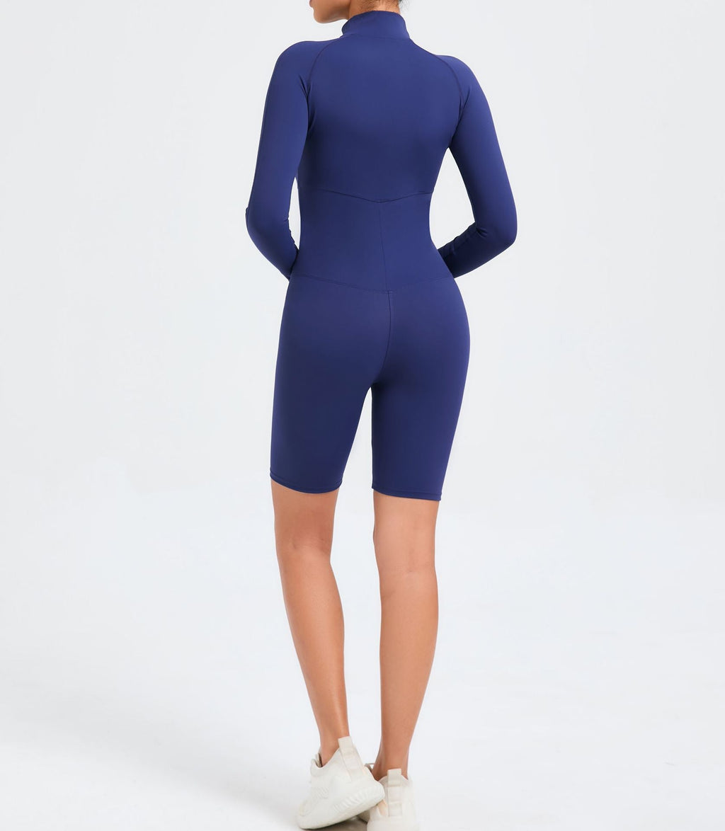 Belly Contracting Long Sleeve Zipper One Piece Fitness Sports Romper Tamra.Shop.Social