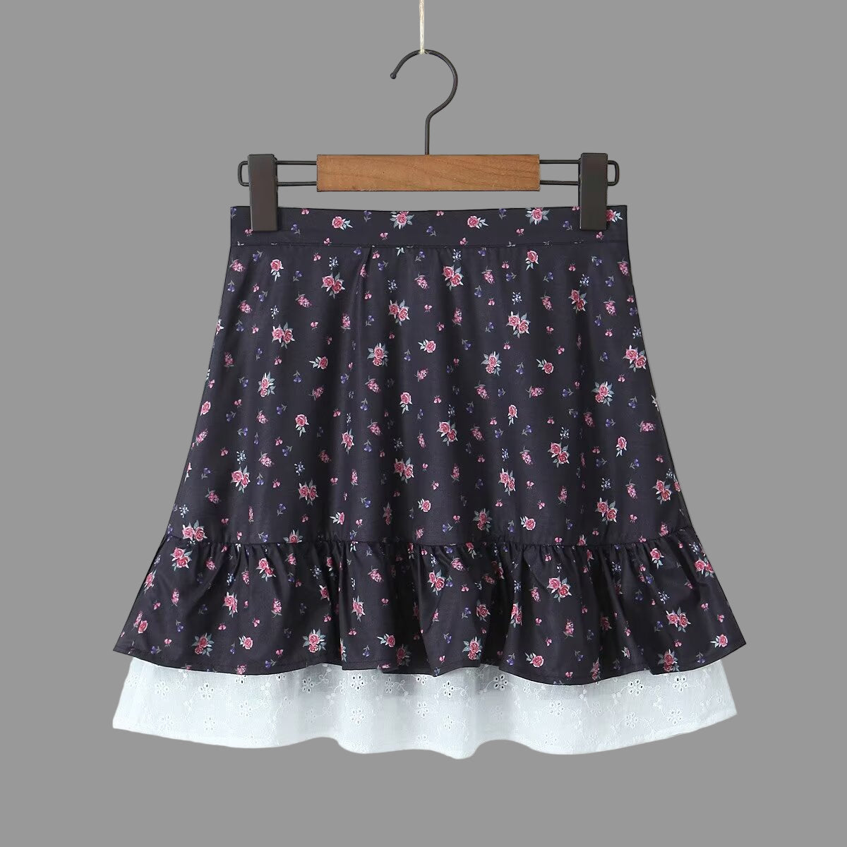 Black Floral Skirt Top Set - Outfit Sets