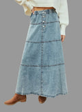 Bohemian A-Line Layered Stitching Denim Skirt - S / Snowflake Color - Skirts