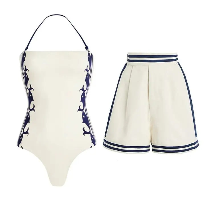 Bow Bandage High Grade One Piece Swimsuit - S / piece set - Cover-ups & Kimonos
