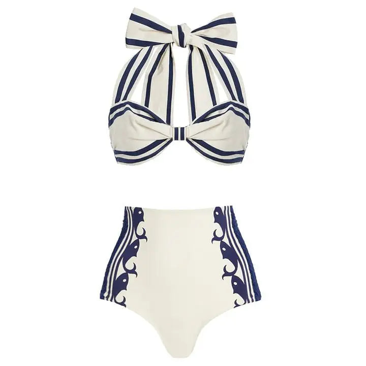 Bow Bandage High Grade One Piece Swimsuit - S / Split - Cover-ups & Kimonos