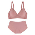 Bra Push-up Jelly Soft Support Seamless Bra Set - S-2.0cm / Pink Suit - Bra Panty Sets