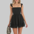 Cami Sexy Backless Splicing Dress - S / Black - Dresses