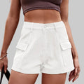 Cargo Denim Shorts - S / White