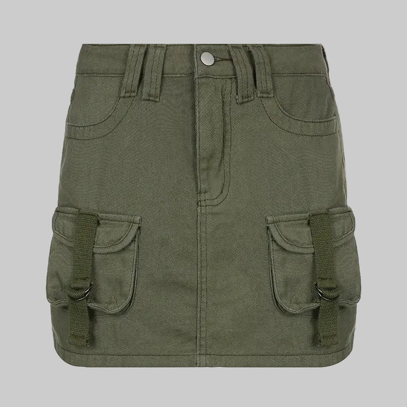 Cargo Slim Fit Skirt - S / Army Green - Skirts