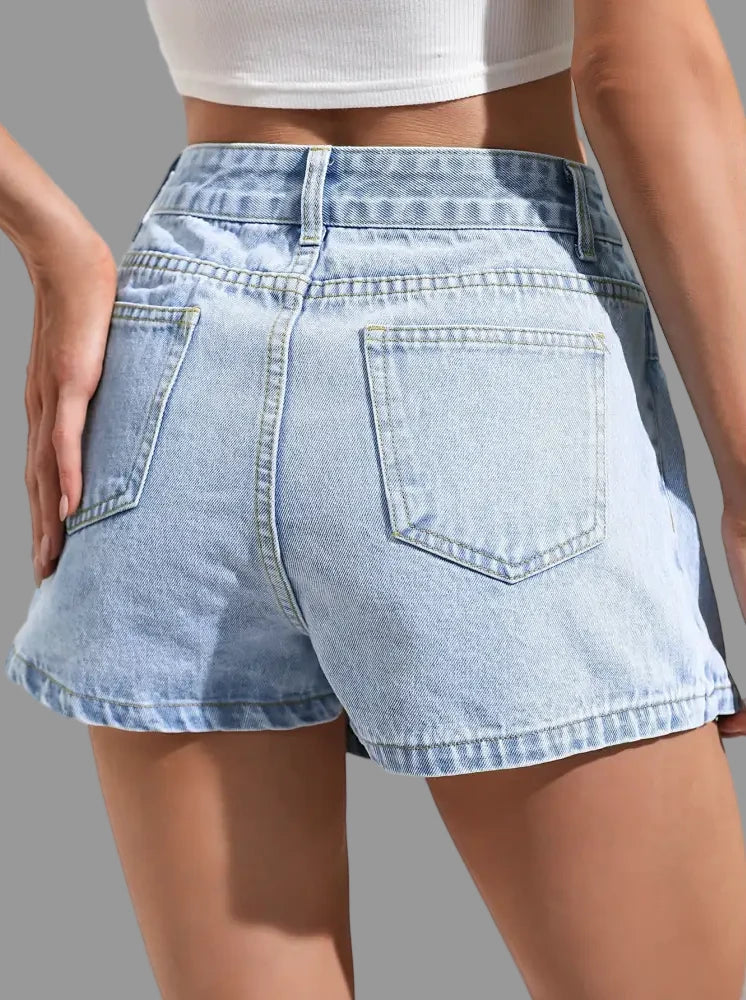 Casual Culottes Denim Shorts - Skirts