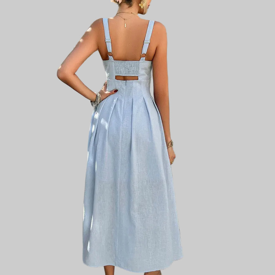 Casual Elegant High Waist Strap Dress - Dresses