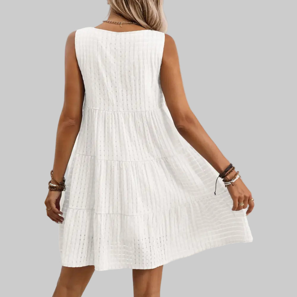 Casual Elegant Sleeveless Plaid Dress - Dresses