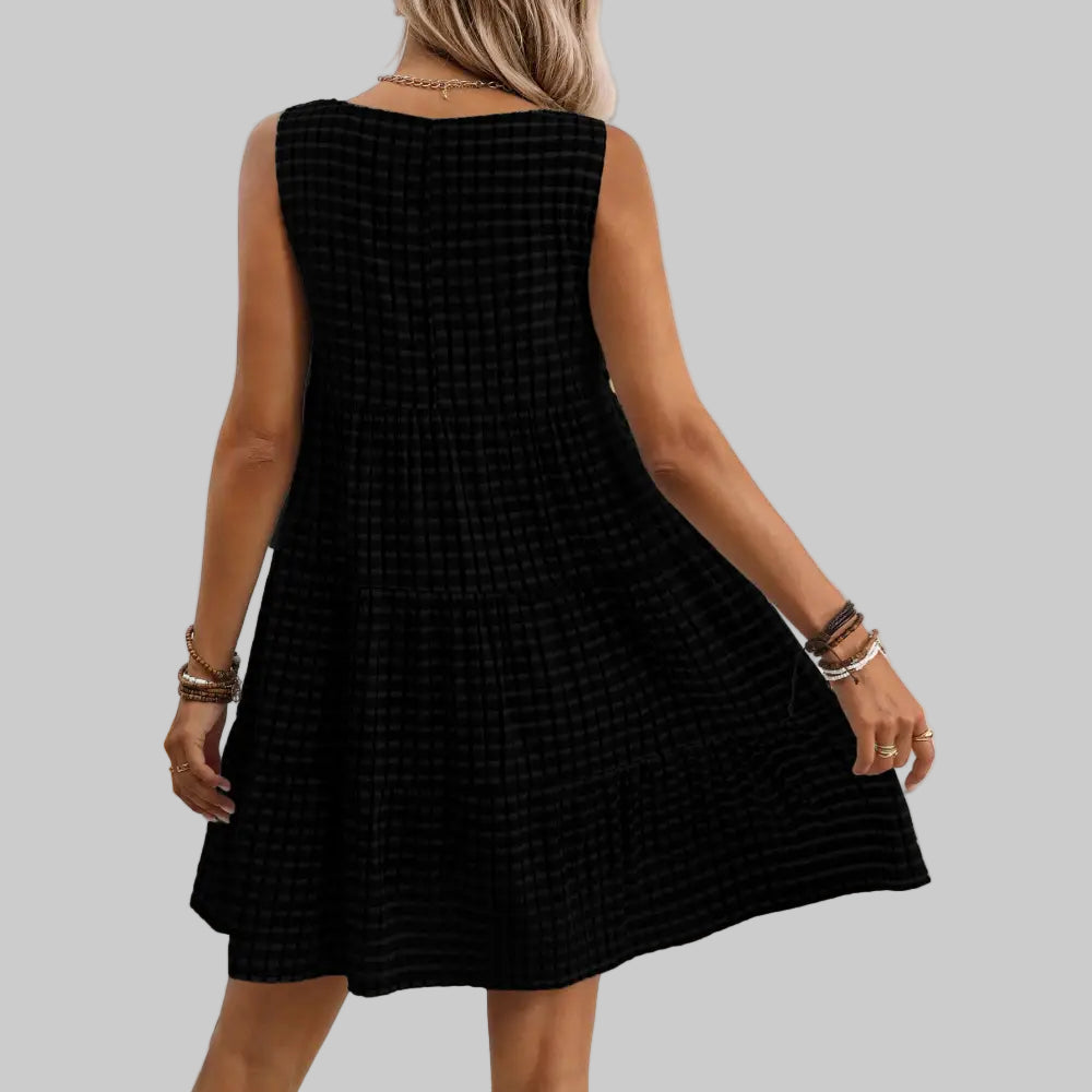 Casual Elegant Sleeveless Plaid Dress - Dresses