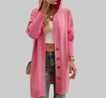Casual Loose Hooded Mid-Length Cardigan - S / Coral Red - Sweatshirts & Hoodies