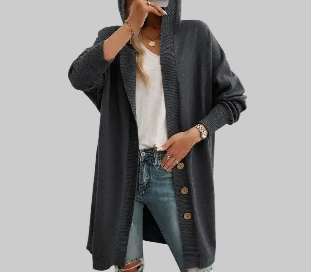 Casual Loose Hooded Mid-Length Cardigan - S / Multi - Sweatshirts & Hoodies