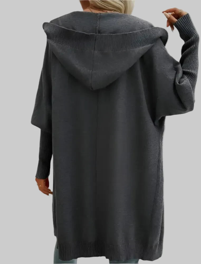 Casual Loose Hooded Mid-Length Cardigan - Sweatshirts & Hoodies