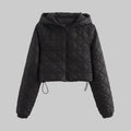 Casual Quilted Silk Line Cotton Coat Jacket - S / Black - Outerwear