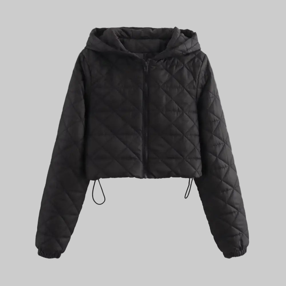 Casual Quilted Silk Line Cotton Coat Jacket - S / Black - Outerwear