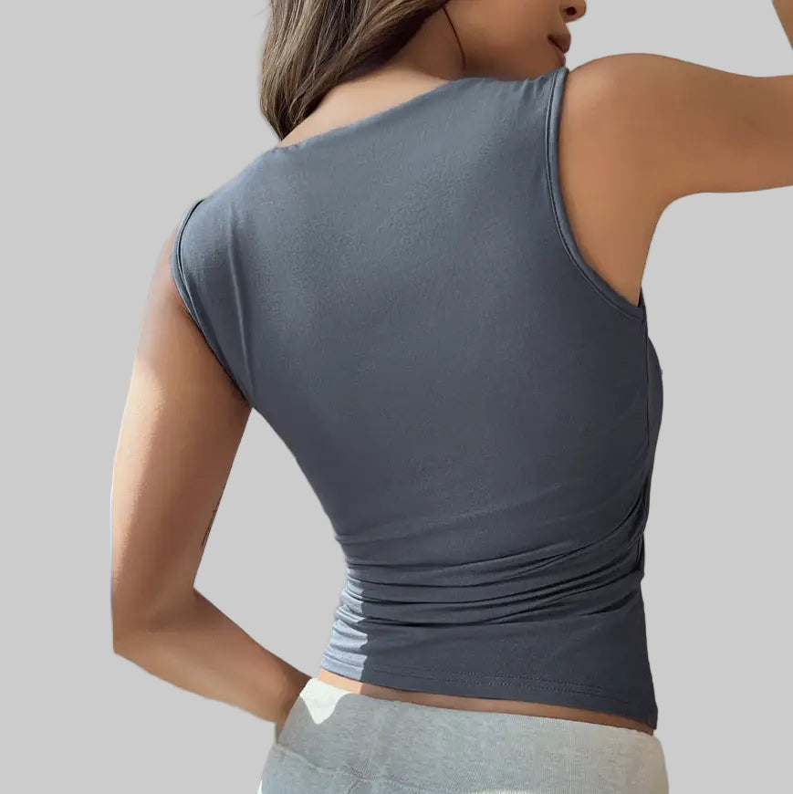 Casual Sexy Low Cut Cinched Top - Tank Tops & Camis